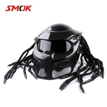 Universal Predator Full Face Mask Carbon Fiber Neca Iron Man Fringed Braids Motorcycle Helmet For 690 SMC 350 EXC 450 300 2024 - buy cheap