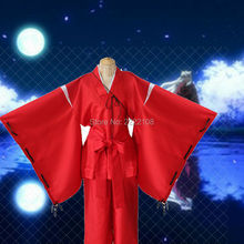 Fashion Anime Inuyasha Cosplay Costume,Bright Red Kimono Costume Cosplay Uniform japanese Kimono Robe Costume,Free Shipping 2024 - buy cheap