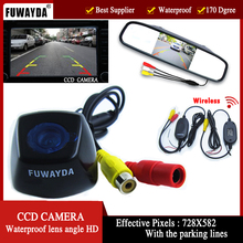 FUWAYDA-cámara de visión trasera para coche, videocámara CCD a Color inalámbrica para BMW X1, X3, X5, X6, con Monitor de espejo retrovisor de 4,3 pulgadas, resistente al agua, HD 2024 - compra barato