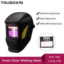 Samrt Solar LI battery Automatic Darkening TIG MIG MMA MAG Electric Welding Mask/Helmets/Welder Cap for Welding Machine 2024 - buy cheap