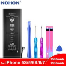 Original NOHON Battery For Apple iPhone 5S 5C 5 6S 6 7 Batteries High Capacity Replacement Lithium Polymer Bateria + Free Tools 2024 - buy cheap