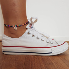 Novo grânulo tornozeleiras para as mulheres concha pé jóias espiral pingente pulseira tornozelo na perna feminina pulseira de tornozelo jóias 2024 - compre barato