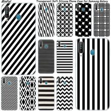 Black white lines Silicone Phone Case For Samsung Galaxy A80 A70 A60 A50 A40 A40S A30 A20E A2CORE M40 Note 10 Plus 9 8 5 Fashion 2024 - buy cheap
