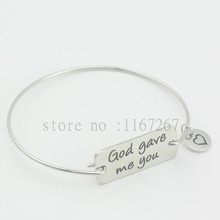 2016 Nuevo brazalete inspirador pulseras "Dios Me dio tu" pulsera personalizada del Día de la madre regalo para mamá 2024 - compra barato