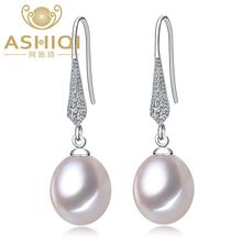 Real  Natural Freshwater Pearl Earrings 925 sterling silver  jewelry For Women wedding earrings gift 2024 - buy cheap