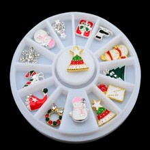3D наклейки, рождественские украшения для ногтей, сплав, искусственные наклейки, колесо из фольги, инструменты для самостоятельного маникюра 2024 - купить недорого