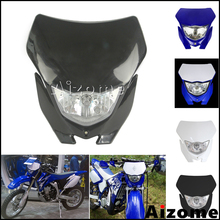 Черная фара для мотокросса для Yamaha WR450F WR250F YZ YZF TW TTR DR RM Supermoto Dirt Pit Bike, передний маяк 2024 - купить недорого