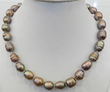 10-11MM CHAMPAGNE NATURAL TAHITIAN PEARL NECKLACE AAA 2024 - buy cheap