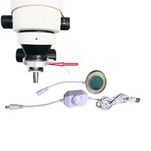 Adaptador da ue usb led anel ajustável luz iluminador lâmpada para trinocular microscópio binocular câmera industrial lupa 2024 - compre barato