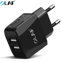 Olaf Dual USB Charger Mobile Phone Charger EU Plug Travel Adapter Wall Charger For iPhone X 7 iPad For Samsung S8 S9 Xiaomi MI 8 2024 - buy cheap