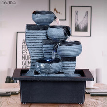 Resin Rockery Indoor Fountain Waterfall Feng Shui Desktop Waterscape Office Table Ornaments Crafts Home Decoration Accessories 2024 - buy cheap