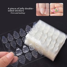 10 folha 240 pcs Double Side Adhesive Cola Etiqueta Fita Adesiva Transparente Cola Prego Para Falso falso Nails Art 2024 - compre barato