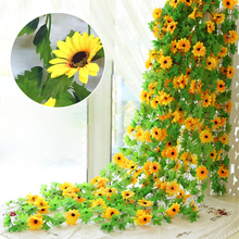 New 2.5M Artificial Sunflower Garland Silk Fake Flowers Ivy Leaf Plants Home Decor 2024 - buy cheap
