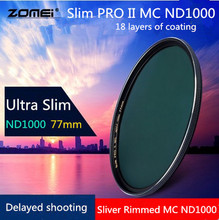 Zomei 77mm Ultra Slim MC ND1000 ND3.0 1000X 10 Stop Sliver Rimmed Glass Neutral Density ND Filter for Canon Nikon Tamron Lenses 2024 - buy cheap