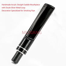 MUXIANG Briar Wood Rosewood Tobacco Pipe Specialized Acrylic Straight Saddle Mouthpiece with Double Silver Loop Design be0042 2024 - buy cheap