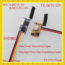 315/433MHZ Mini Remote Control Switch Micro Receiver Transmitter Module DC3V-12V Remote DC3.5v-12v Receiver3.7V 4.5V 5V6V9V RXTX 2024 - buy cheap