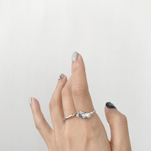 Anillo de plata esterlina 925, joyería europea y americana, anillo de abrazo de amor, moda retro, tide flow, abierto, novedad 2024 - compra barato