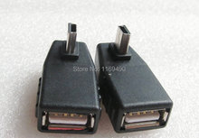 1pair M / F mini b male left  and right 90 angle degrees to USB A  2.0 female adapter connector plug for Notebook etc. 2024 - buy cheap