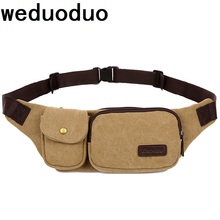 Webum-bolsa de cintura de lona masculina e feminina, bolsa de cintura casual para homens, alta qualidade, pochete para viagem 2024 - compre barato