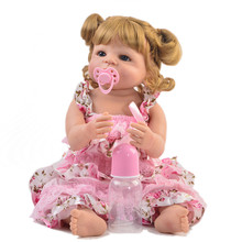55cm Full Silicone Vinyl Reborn Baby Doll Princess Realistic Newborn Bebe reborn child Birthday Gift GirlsPlay House Bathe Toy 2024 - buy cheap