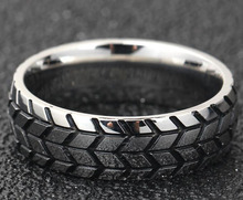 Мужское кольцо из нержавеющей стали 6 ММ золотого и серебряного цвета, крутые мотоциклетные кольца для шин, панковские геометрические полосатые кольца в стиле хип-хоп, обручальные кольца 2024 - купить недорого