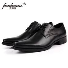 Italian Style Pointed Toe Man Formal Dress Shoes Luxury Brand Genuine Leather Male Oxfords Men's Wedding Bridal Flats JD94 2024 - buy cheap