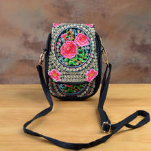 New Women Ethnic Embroidery bag!Vintage Floral Embroidered canvas cover Small shoulder bags Hmong Handmade Multicolor coin bags 2024 - buy cheap