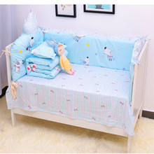 Infant Cotton Baby Crib Bedding Set Cartoon Comfortable Newborns Bed Linens Kit Toddler Bumpers And Bed Sheet 5Pcs/set Baby Item 2024 - buy cheap