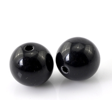 DoreenBeads Acrílico Spacer Beads Black Ball Polido Cerca de 10mm (3/8 ") de Diâmetro, Hole: Aprox 1.8mm, 40 PCs novo 2024 - compre barato