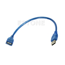 23cm USB corto 2,0 A hembra A un Cable de extensión macho Cable azul Drop Shipping soporte 2024 - compra barato