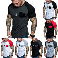 Hirigin Jogger Casual T shirt Men's Short Sleeve Slim Fit Gym Elastic Shirt Summer Casual Muscle Tee Tops T Shirts 2024 - buy cheap