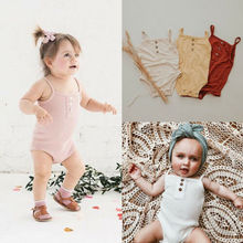 0-24M Newborn Solid Romper Baby Girls Boy Infant Sleeveless Romper Jumpsuit Summer Toddler Clothes Outfit 2024 - buy cheap