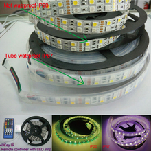 Tira de LED Flexible de 5M, 120LED/m, doble fila, resistente al agua IP67 y IP20 SMD 5050 RGBW (RGB + blanco) RGBWW (RGB + blanco cálido), kit de 600LED DC12V 2024 - compra barato