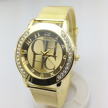 reloj mujer Women Watch Geneva Crystal Casual Quartz Watches Women 2021 New Brand Gold Wristwatches Metal Mesh Dress Watch Clock 2024 - buy cheap
