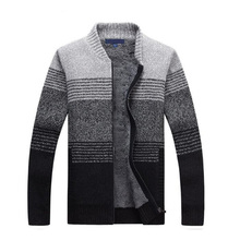 Men Sweaters With Brushed Men's Thick Sweater Male Knit Coat Tops Warm Long Sleeve Casual Waistcoat Plus Size XXXL 2024 - buy cheap