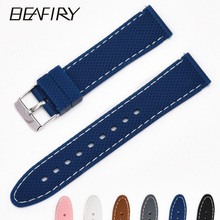 BEAFIRY Soft Silicone Watch Band Strap 20mm 22mm Waterproof Watchband for Samsung/Ticwatch for men women Belt Black Blue Brown 2024 - buy cheap