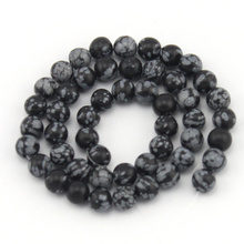 Free Shipping 4MM 6MM 8MM 10MM 12MM Round Black Snowflake Obsidian Beads 2024 - buy cheap