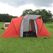 Ultralarge one hall two bedroom 5-8 person use double layer family party waterproof windproof camping tent 2024 - buy cheap