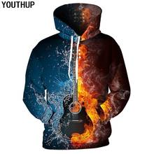 YOUTHUP 2020 New Plus Size 3d Hoodies For Men/Women Guitar 3D Print Rock Band Hooded Sweatshirts Men Hip Hop Hoodies 3d Pullover 2024 - buy cheap