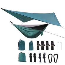 Tienda de campaña para deportes al aire libre, mosquitera, hamaca de paracaídas, cama colgante para acampar, portátil, con lona para refugio del sol 2024 - compra barato