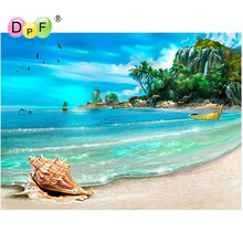 3D Diamante Pintura Ponto Cruz Paisagem Da Praia de Strass Cristal Needlework Diamante Bordados Completa dill retrato Decorativo 2024 - compre barato