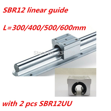 NEW SBR12 300mm 400mm 500mm 600mm linear rail linear guide with 2 pcs SBR12UU block CNC parts 2024 - buy cheap