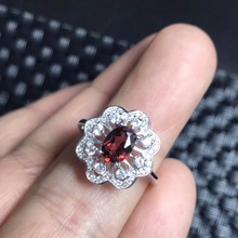 Natural Garnet Rings for Women 925 Sterling Silver Flower Jewelry, Engagement Ring Fine Jewelry, Wedding Solitaire Ring, FJ373 2024 - buy cheap