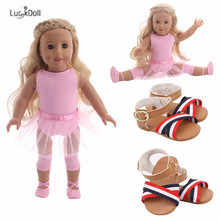 Luckdoll vestido de bailado, vestido de balé da moda encaixa com 18 modos americano de 43cm, acessórios de roupas de boneca, brinquedos de meninas, geração, presente de aniversário 2024 - compre barato