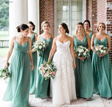 Mint Green Bridesmaid Dress Cheap Chiffon Summer Country Garden Formal Wedding Party Guest Maid of Honor Gown Plus Size 2024 - buy cheap