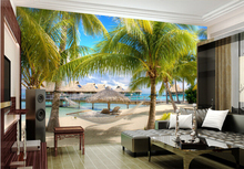 Papel de parede foto personalizada, vista na praia e mar, paisagem para as paredes da sala de estar, quarto, plano de fundo da tv, papel de parede à prova d'água 2024 - compre barato