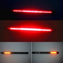 Faixa de luz para guidão de motocicleta, refletor para placa de moto com 2019 leds, cor âmbar vermelho, smd 3528 2024 - compre barato