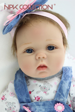 Npkcollection-boneca realista bebê reborn, 55cm, silicone macio, boneca de princesa, presente de aniversário para crianças 2024 - compre barato