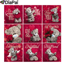 DIAPAI 5D DIY Diamond Painting Full Square/Round Drill "Cartoon bear heart" 3D Embroidery Cross Stitch 5D Decor Gift 2024 - buy cheap