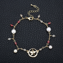 Pulseira do anime card captor sakura, bracelete com correntes, imitação de pérola 2024 - compre barato